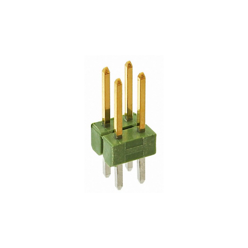 50 pcs - 826632-2 TE Connectivity AMPMODU MOD II Series Straight Through Hole Pin Header, 4 Contact(s), 2.54mm Pitch, 2 Row(s), 