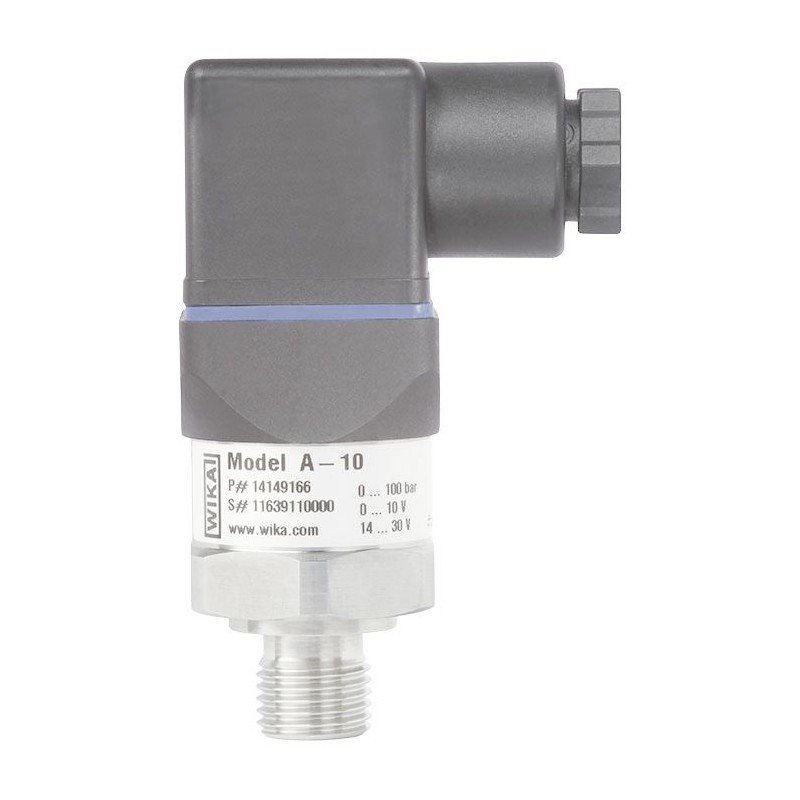 1 pcs - WIKA A-10 Series Pressure Sensor, -50mbar Min, 50mbar Max, Absolute, Gauge, Vacuum Reading
