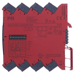 1 pcs - PR Electronics 3100 Series Isolating Signal Converter, Current, Voltage Input, Current, Voltage Output, 16.8 -