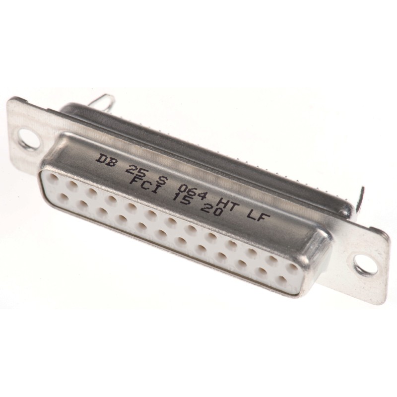 1 pcs - Amphenol FCI 25 Way Panel Mount D-sub Connector Socket, 2.76mm Pitch