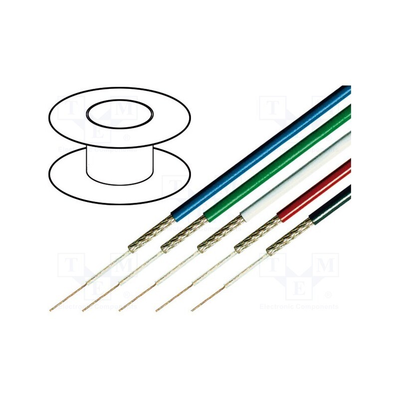 20 m : RGB75-RED - Wire: coaxial, RGB75, stranded, OFC, PVC, red, 100m, Øcable: 2.8mm