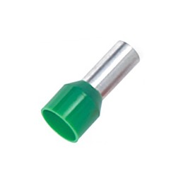 500 pcs - RS PRO Insulated Crimp Bootlace Ferrule, 10mm Pin Length, 3.9mm Pin Diameter, 6mm² Wire Size, Green