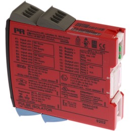1 pcs - PR Electronics 9200 Series Pulse Isolator, NAMUR Sensor, Switch Input, Relay Output, 19.2 - 31.2V dc Supply, ATEX