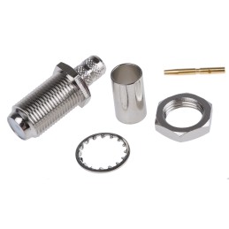 1 pcs - Amphenol RF, jack Cable Mount F Connector, 75Ω, Crimp Termination, Straight Body