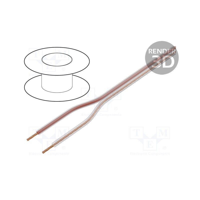 20 m : TSK64 - Wire: loudspeaker cable, 2x1.5mm2, stranded, CCA, transparent