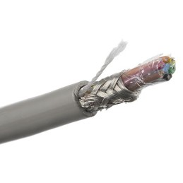 1 Reel of 50 M - Alpha Wire Multicore Data Cable, 0.23 mm², 6 Cores, 24 AWG, Screened, 50m, Grey Sheath
