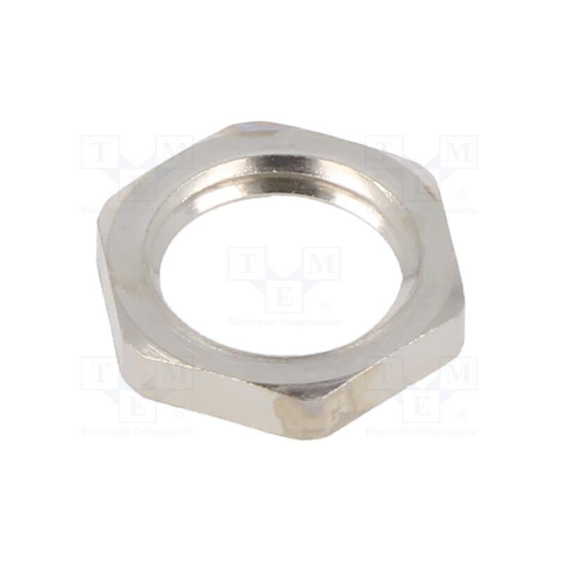 50 pcs : EM-LN-M12-MET-A - Nut, M12, brass, 15mm, Thread: metric, Pitch: 1.5, Plating: nickel