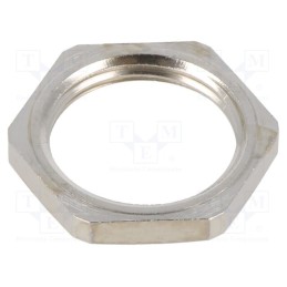 50 pcs : EM-LN-M20-MET-A - Nut, M20, brass, 24mm, Thread: metric, Pitch: 1.5, Plating: nickel