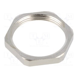 10 pcs : EM-LN-M32-MET-A - Nut, M32, brass, 36mm, Thread: metric, Pitch: 1.5, Plating: nickel