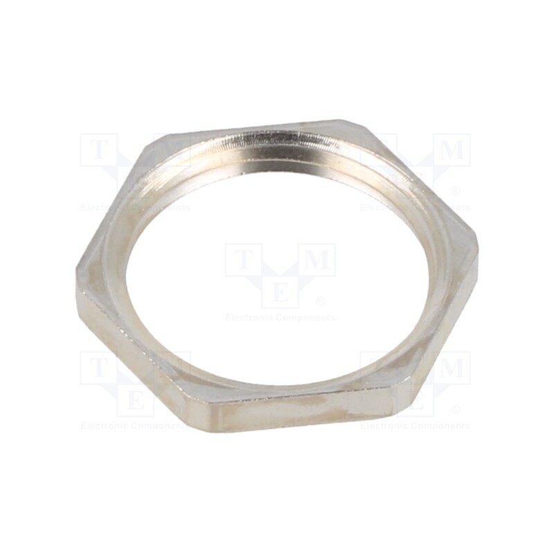 50 pcs : EM-LN-PG135-MET-A - Nut, PG13,5, brass, 23mm, Plating: nickel, Entrelec