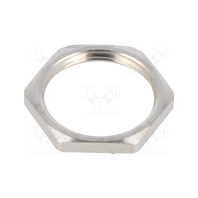 50 pcs : EM-LN-PG16-MET-A - Nut, PG16, brass, 26mm, Plating: nickel, Entrelec