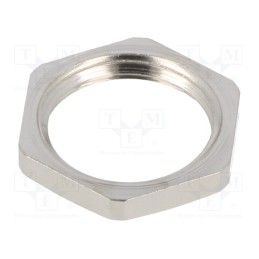 50 pcs : EM-LN-PG9-MET-A - Nut, PG9, brass, 18mm, Plating: nickel, Entrelec