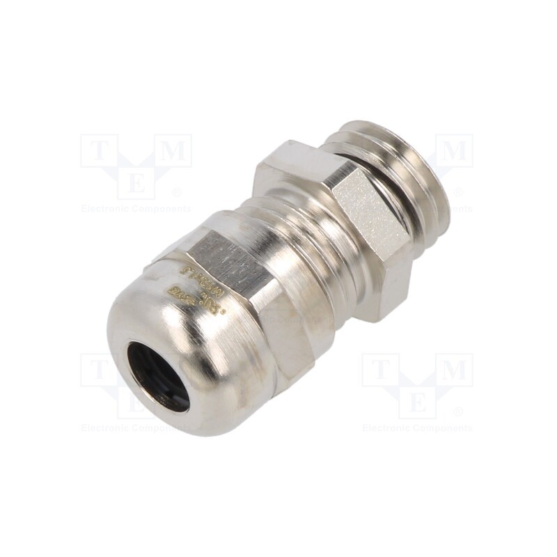 10 pcs : EM-SG-M12-MET-C - Cable gland, without nut, M12, IP68, brass, Entrelec