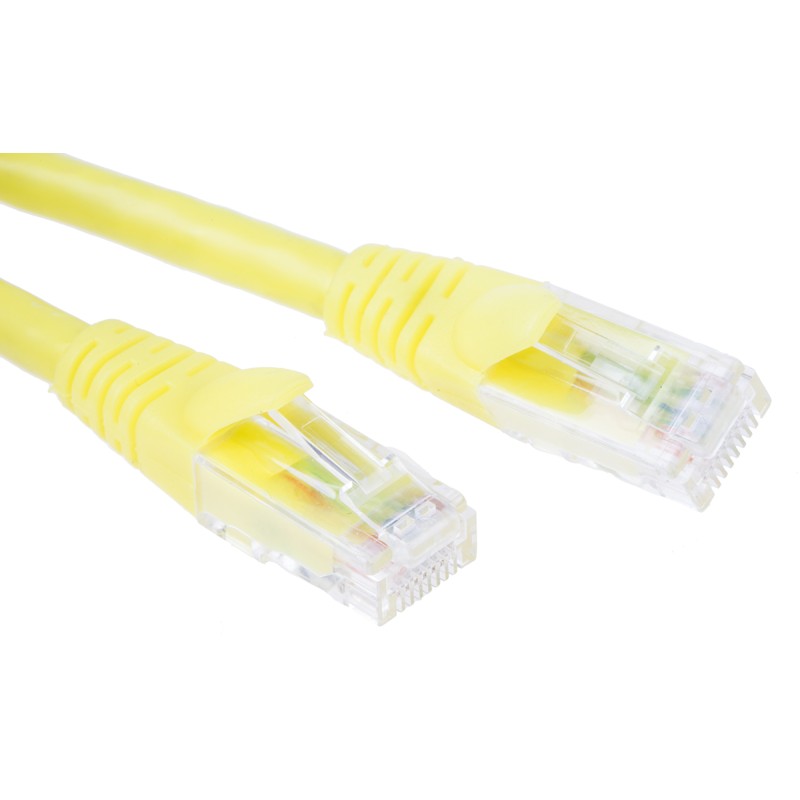 1 pcs - RS PRO Cat6 Male RJ45 to Male RJ45 Ethernet Cable, U/UTP, Yellow LSZH Sheath, 1m