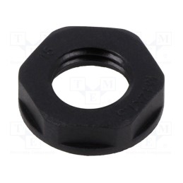 50 pcs : EP-LN-M12-BL-A - Nut, M12, polyamide, 18mm, black, Thread: metric, Pitch: 1.5