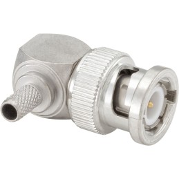 1 pcs - Rosenberger, Plug Cable Mount BNC Connector, 50Ω, Crimp Termination, Right Angle Body