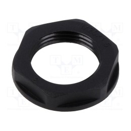 50 pcs : EP-LN-M20-BL-A - Nut, M20, polyamide, 26mm, black, Thread: metric, Pitch: 1.5