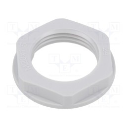 50 pcs : EP-LN-M20-LGR-A - Nut, M20, polyamide, 26mm, light grey, Thread: metric, Pitch: 1.5