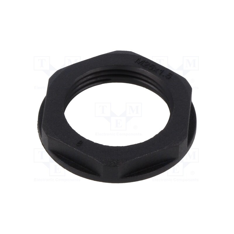 50 pcs : EP-LN-M25-BL-A - Nut, M25, polyamide, 32mm, black, Thread: metric, Pitch: 1.5