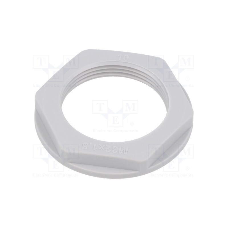 50 pcs : EP-LN-M32-LGR-A - Nut, M32, polyamide, 41mm, light grey, Thread: metric, Pitch: 1.5