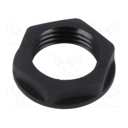 50 pcs : EP-LN-NPT12-BL-A - Nut, NPT1/2', polyamide, 27mm, black, Thread: inch,NPT, Entrelec
