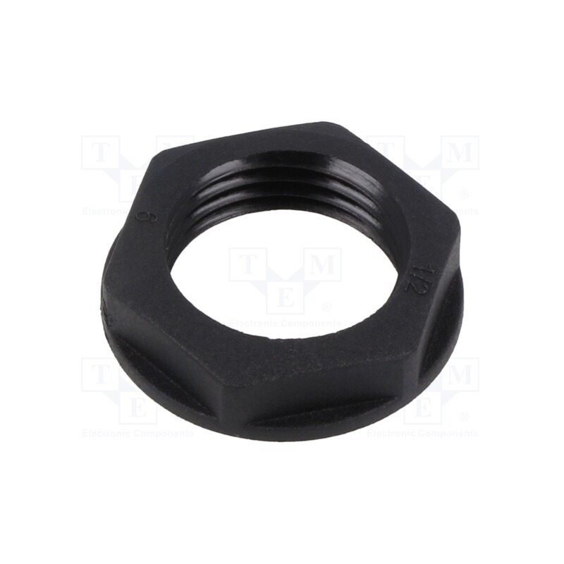 50 pcs : EP-LN-NPT12-BL-A - Nut, NPT1/2', polyamide, 27mm, black, Thread: inch,NPT, Entrelec