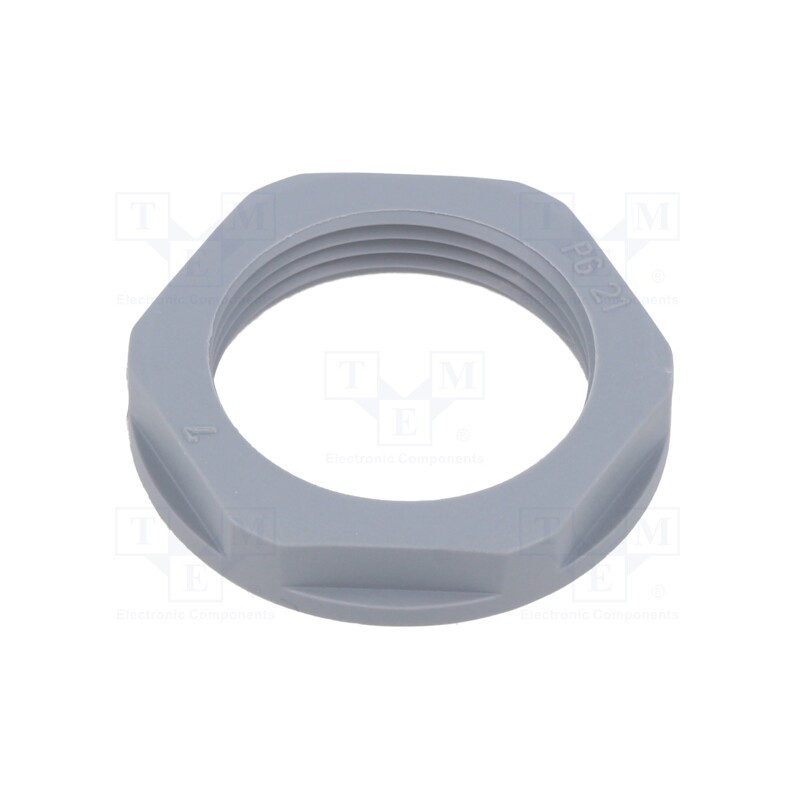 50 pcs : EP-LN-PG21-GR-A - Nut, PG21, polyamide, 36mm, grey, Thread: PG, Entrelec