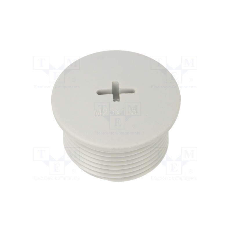 50 pcs : EP-ROP-M25-LGR-C - Stopper, M25, 1.5, IP68, polyamide, light grey, Entrelec, 15mm