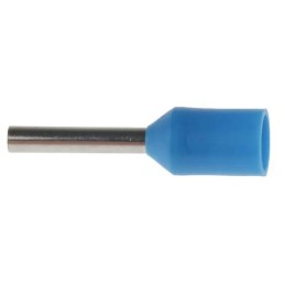 500 pcs - RS PRO Insulated Crimp Bootlace Ferrule, 8mm Pin Length, 1.5mm Pin Diameter, 0.75mm² Wire Size, Blue