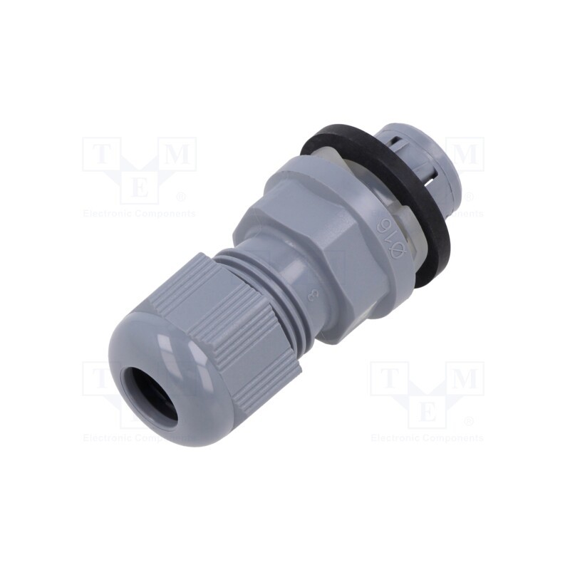 10 pcs : EP-SIG-SZ16-GR-B - Cable gland, M16, IP68, polyamide, grey, push-in, Entrelec