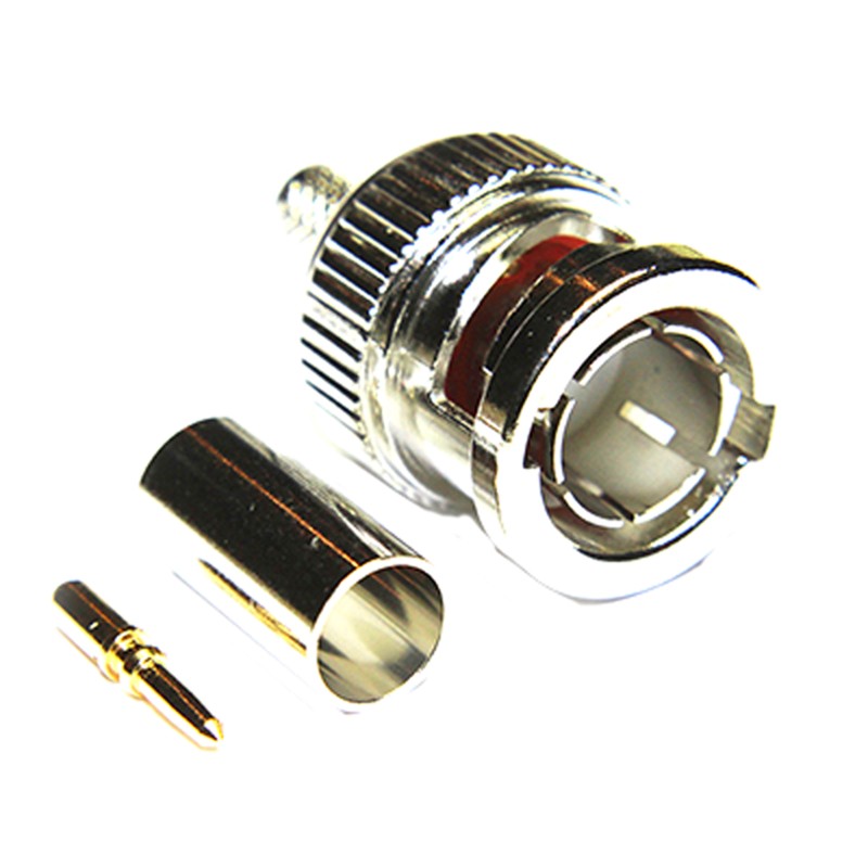 1 pcs - COAX Connectors, Plug Cable Mount BNC Connector, 75Ω, Crimp Termination, Straight Body