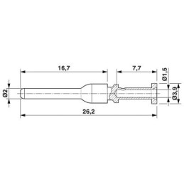 20 pcs - 1621579 Phoenix Contact Male Crimp Circular Connector Contact, Contact Size 2mm, Wire Size 0.25 - 1 mm²