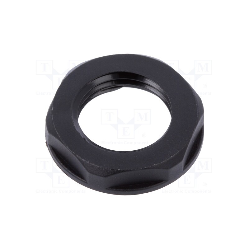10 pcs : 6000046CC - Nut, M16, polyamide, UL94V-2, black, -40÷125°C, Thread: metric