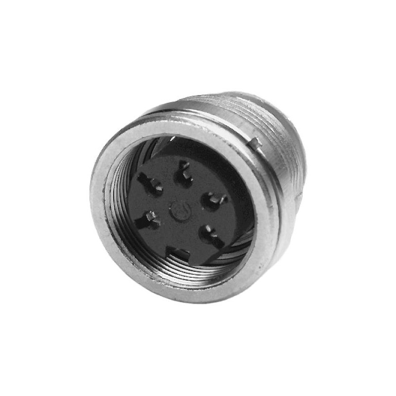 1 pcs - Amphenol Industrial, Signalmate C091 2 Pole M16 Din Socket, 5.0A, 300 V IP40, Panel Mount