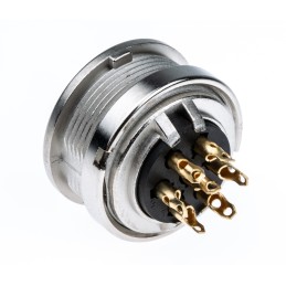 1 pcs - Lumberg, KFV 7 Pole M16 Din Socket, DIN EN 60529, 5A, 250 V ac IP40, Female, Panel Mount