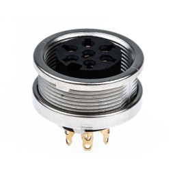 1 pcs - Lumberg, KFV 7 Pole M16 Din Socket, DIN EN 60529, 5A, 250 V ac IP40, Female, Panel Mount
