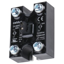 1 pcs - Celduc SCB Series Solid State Relay, 50 A Load, Panel Mount, 600 V ac Load, 30 V dc Control