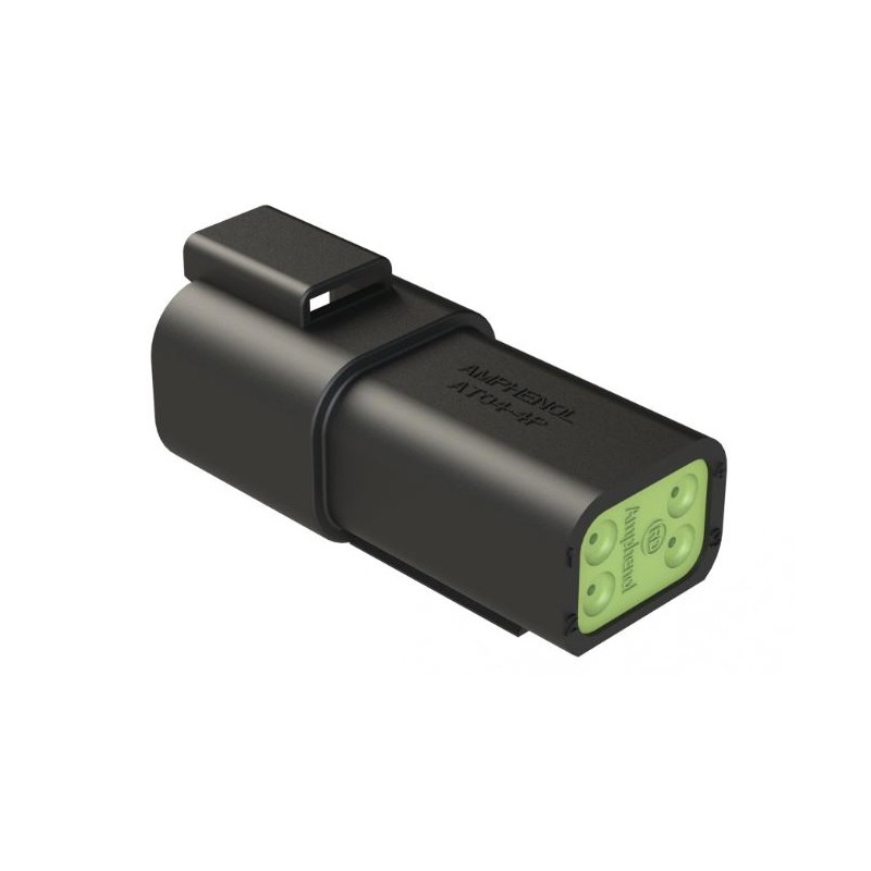 20 pcs - AT04-4P-RD01BLK Amphenol Industrial, AT Cable connector Plug 4 Way, Crimp Termination