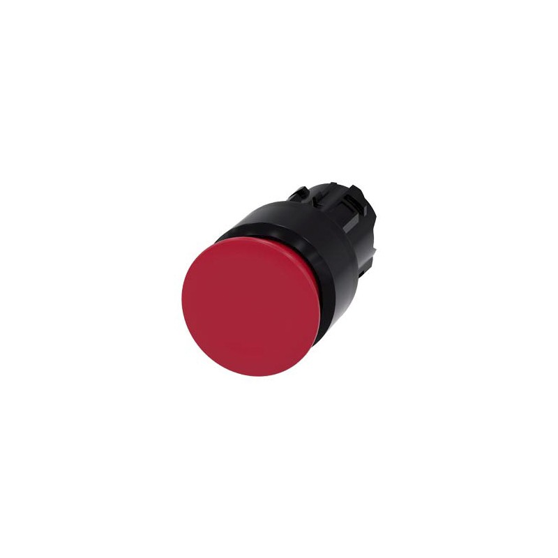 1 pcs - Siemens 3SU1 Series Red Latching Push Button Head, 22mm Cutout, IP66, IP67, IP69K