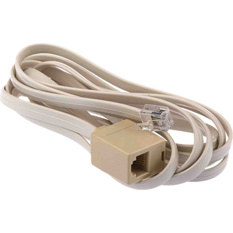 1 pcs - RS PRO Single-Port RJ11 Female, RJ11 Male Extender, Cat3