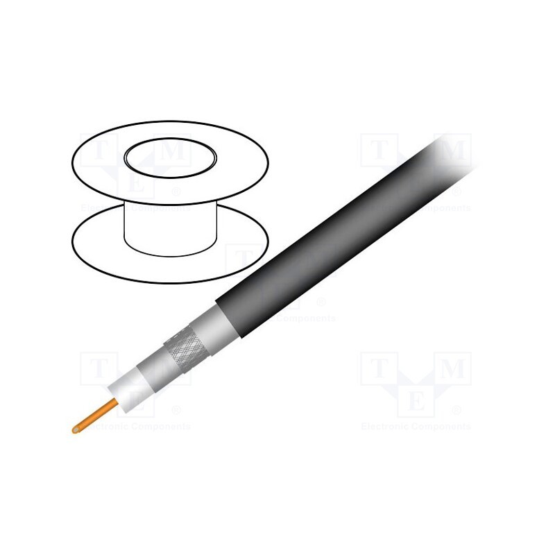 20 m : S1160BEFT - Wire: coaxial, RG11, solid, CCS, PE, black, 305m, Øcable: 10.16mm
