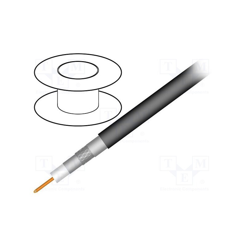 20 m : S1160BVT - Wire: coaxial, RG11, solid, CCS, PVC, black, 305m, Øcable: 10.16mm