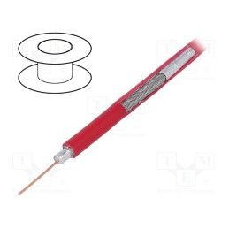 20 m : S5990 RVTCU - Wire: coaxial, RG59, solid, Cu, PVC, red, 100m, Øcable: 6.1mm