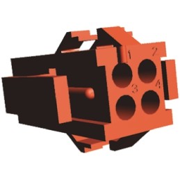 1 pcs - TE Connectivity, Miniature Rectangular II Female Connector Housing, 4.19mm Pitch, 4 Way, 2 Row