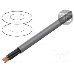 20 m : 1001035 - Wire, ÖPVC-OZ, 2x1mm2, unshielded, 300V,500V, Cu, stranded, grey