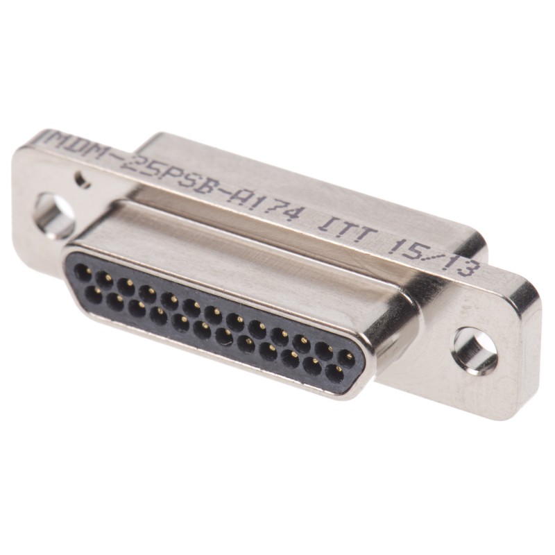 1 pcs - ITT Cannon MDM 25 Way Panel Mount D-sub Connector Plug, 1.27mm Pitch
