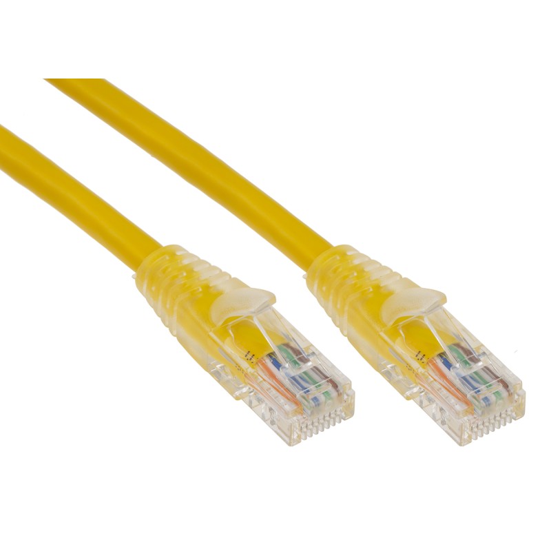 1 pcs - RS PRO Cat5e Male RJ45 to Male RJ45 Ethernet Cable, U/UTP, Yellow PVC Sheath, 1m