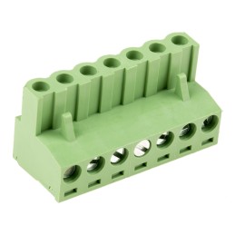 5 pcs - RS PRO 5.08mm Pitch 7 Way Right Angle Pluggable Terminal Block, Plug, Through Hole, Screw Termination