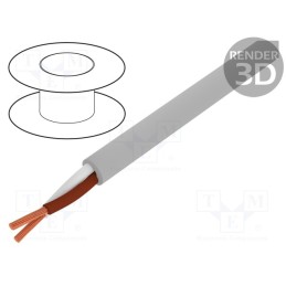 20 m : 500158 - Wire, ELITRONIC® LIYY, 2x0.14mm2, unshielded, 250V, Cu, stranded