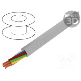 20 m : 500248 - Wire, ELITRONIC® LIYY, 8x0.25mm2, unshielded, 250V, Cu, stranded